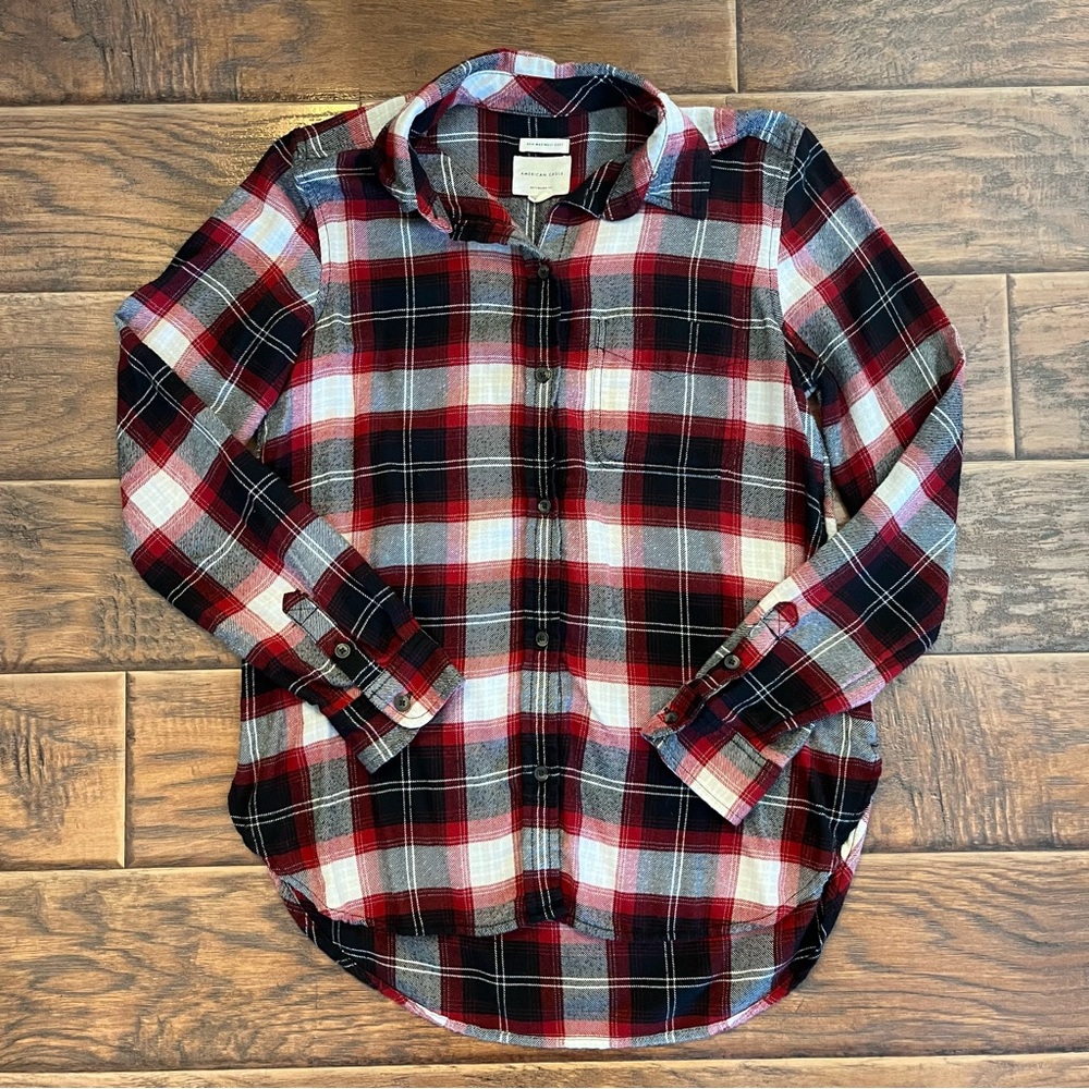 AE | Boyfriend Fit Button-Up Flannel | S